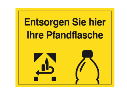 Sticker Entsorgen Sie hier Ihre Pfandflasche