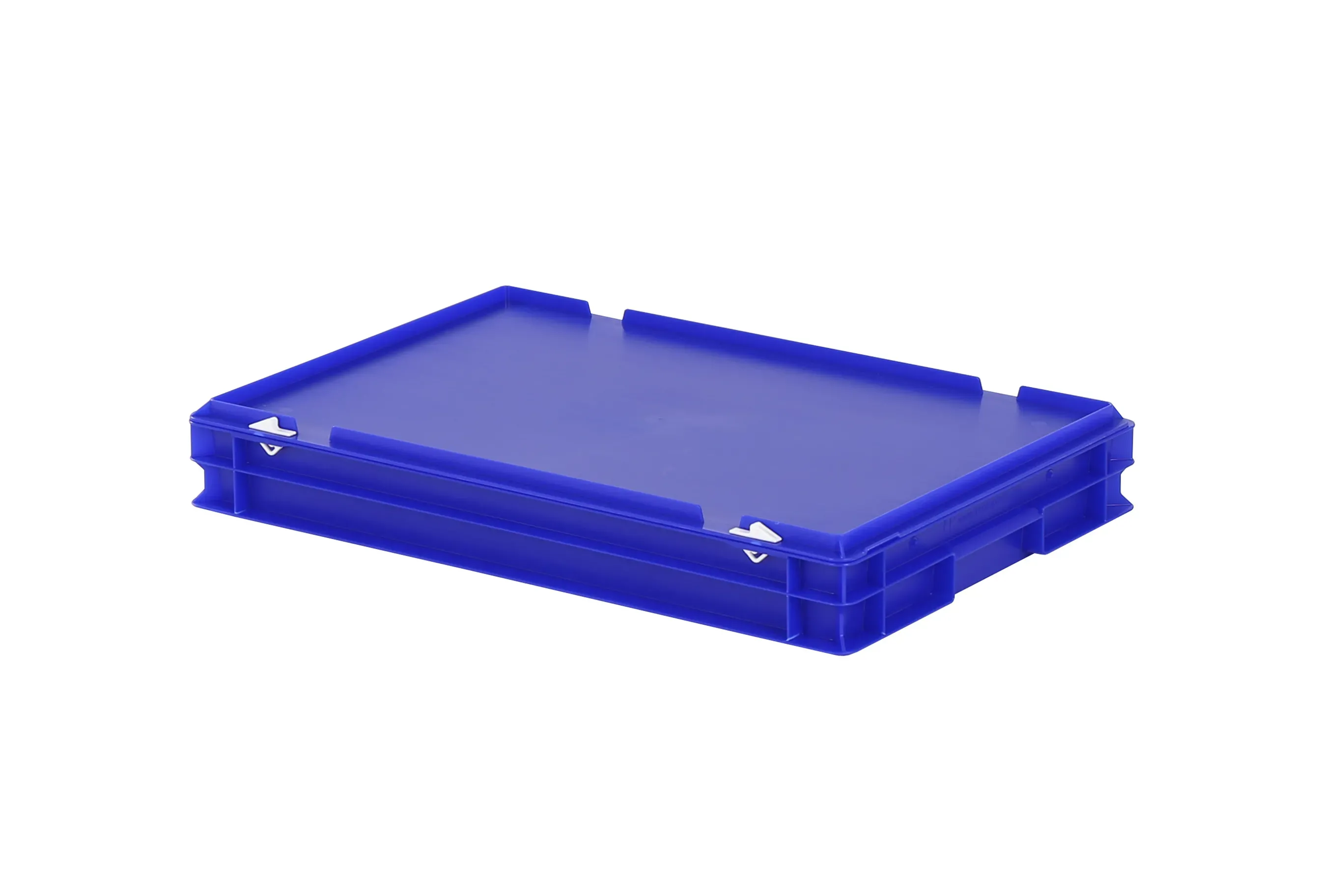 Stapelbak met deksel - 600 x 400 x H 90 mm - blauw