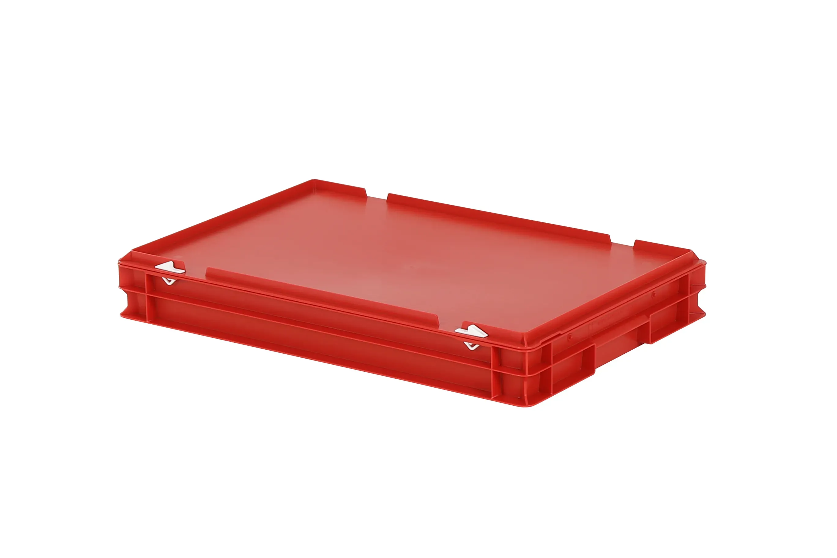 Stapelbak met deksel - 600 x 400 x H 90 mm - rood