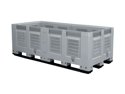 XL plastic palletbox - 2160 x 1000 mm - 3 runners - length variable - perforated