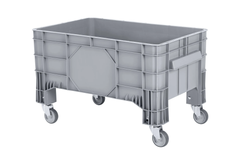 MINI BOX plastic palletbox - 1040 x 640 x H 625 mm - 4 wheels