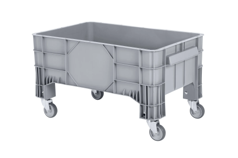 MINI BOX plastic palletbox - 1040 x 640 x H 565 mm - 4 wheels