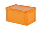 Bac gerbable avec couvercle - 600 x 400 x H 335 mm - orange - (fond renforcé) - 1