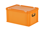 Valise - 600 x 400 x H 335 mm - orange - bac gerbable avec couvercle et poignée (fond renforcé) - 1