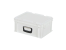 Valise - 400 x 300 x H 190 mm - Blanc - bac gerbable avec couvercle et poignée (fond lisse) - 1