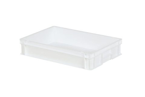 Stacking bin - 600 x 400 x H 120 mm - white (smooth base)