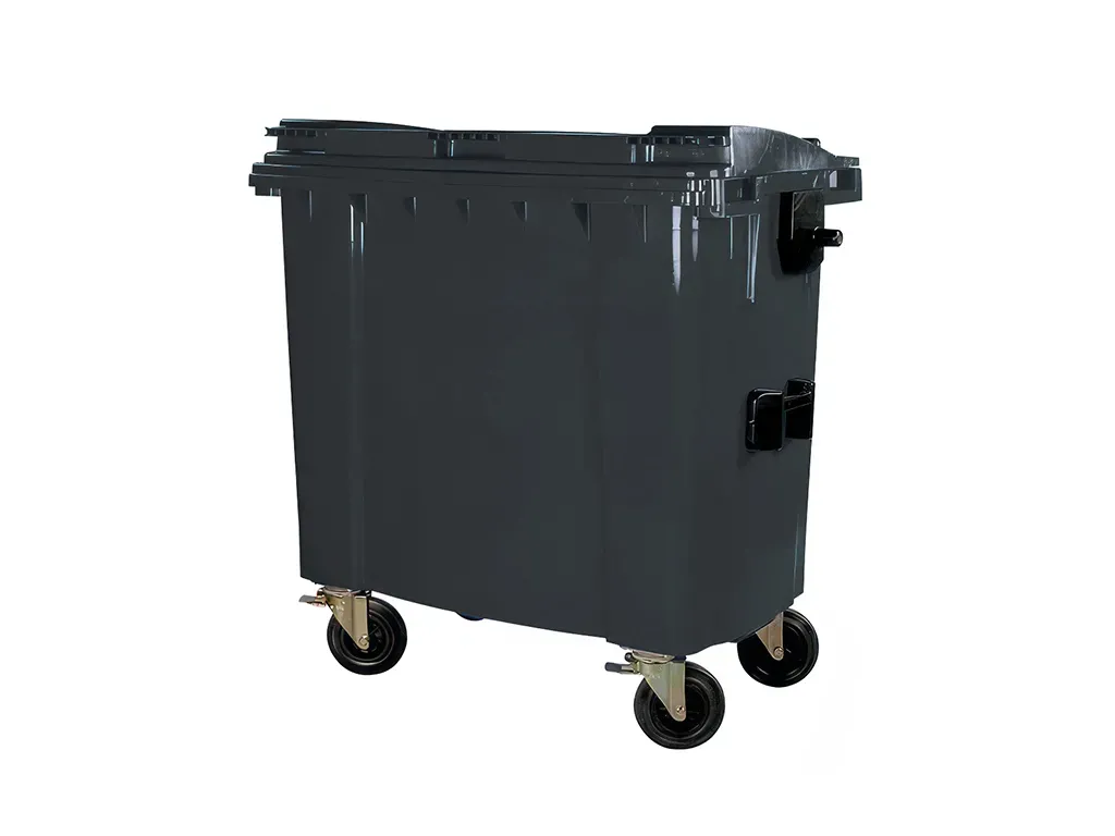 Four-wheeled 770 litre waste container - grey