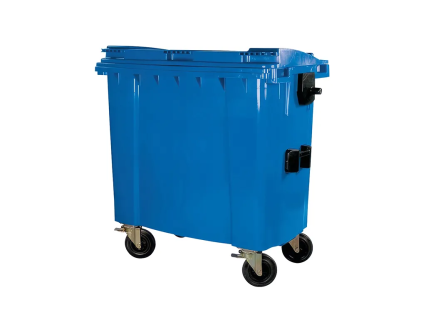 Four-wheeled 770 litre waste container - blue