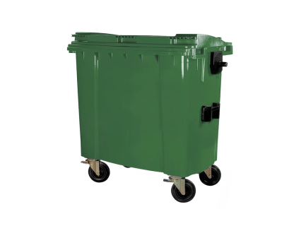 Four-wheeled 770 litre waste container - green