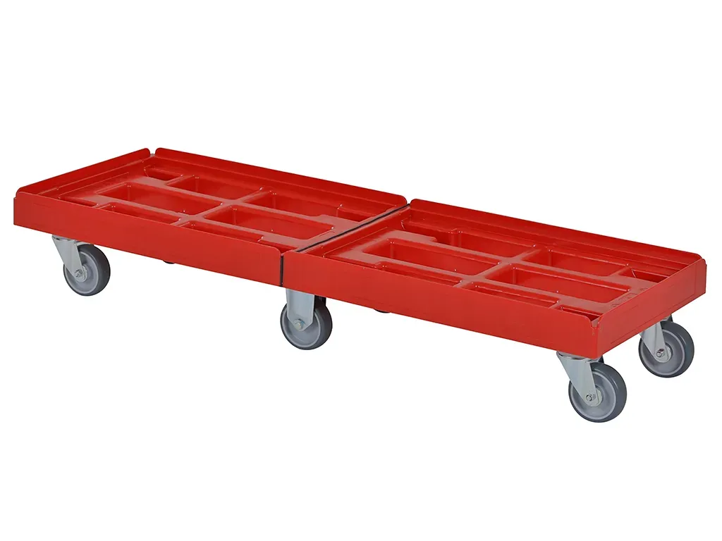 Chariot en plastique sur mesure - 1200x400mm - rouge