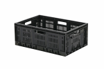 Klappbehälter - 600 x 400 x H 233 mm - Schwarz - 1
