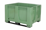 Palettenbox MaxiLog - 1200 x 1000 mm - 2 Kufen - grün - 1