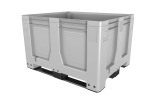 Kunststoff Palettenbox MaxiLog - 1200 x 1000 mm - auf 3 Kufen - Grau - 1