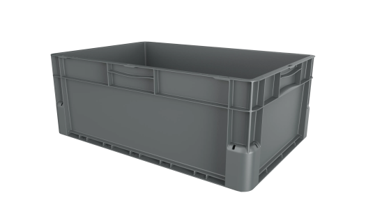 EuroClick stacking bin - 600 x 400 x H 235 mm - grey - closed