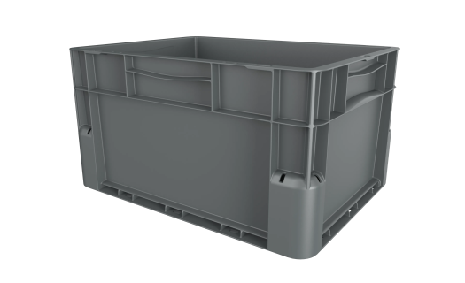 EuroClick stacking bin - 400 x 300 x H 220 mm - grey - closed