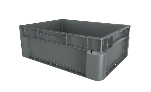 EuroClick stacking bin - 400 x 300 x H 145 mm - grey - closed