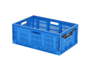 Caisse pliante - 600 x 400 x H 233 mm - bleu - 1