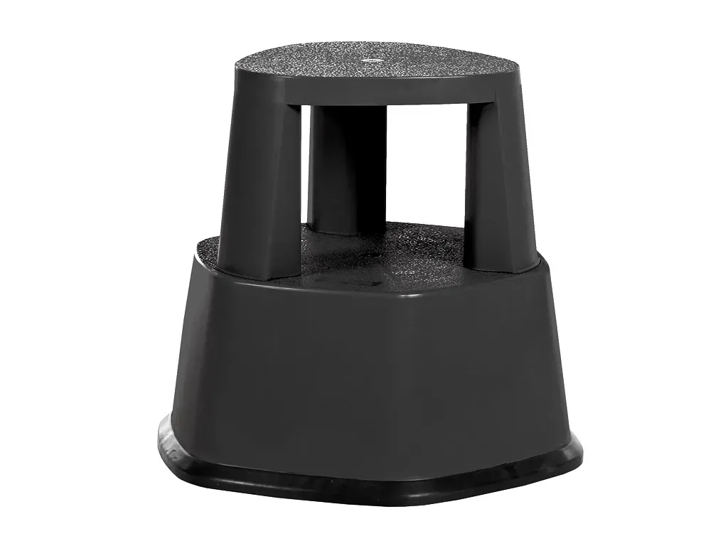 Rolling step stool - 480 x 430 mm - black