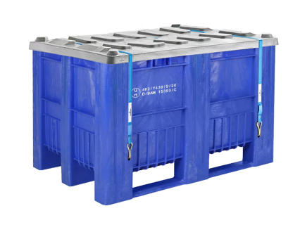 CB1 - UN approved plastic palletbox - 1200 x 800 mm - 3 runners - blue