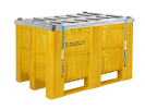Kunststoff Palettenbox UN-Zulassung - 1200 x 800 mm - auf 3 Kufen - Gelb - 1