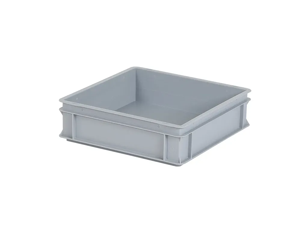 Stacking bin - 400 x 400 x H 120 mm - grey (reinforced base)