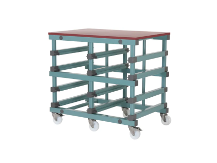 Kunststof werktafel 996x660xH930mm met kunststof werkblad - rood-bruin