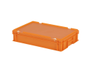 Bac gerbable avec couvercle - 600 x 400 x H 135 mm - Orange - (fond lisse) - 1