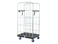 Roll container - with two side walls - galvanised - black