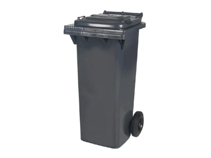 Two-wheeled 80 litre waste container - grey