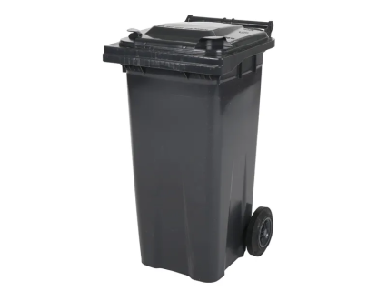 Two-wheeled 120 litre waste container - grey