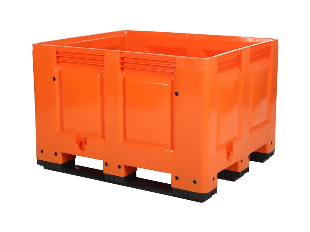 BIG BOX Kunststoff Palettenbox - 1200 x 1000 mm - auf 3 Kufen - Orange