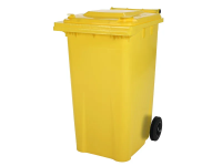 Two-wheeled 240 litre waste container - yellow