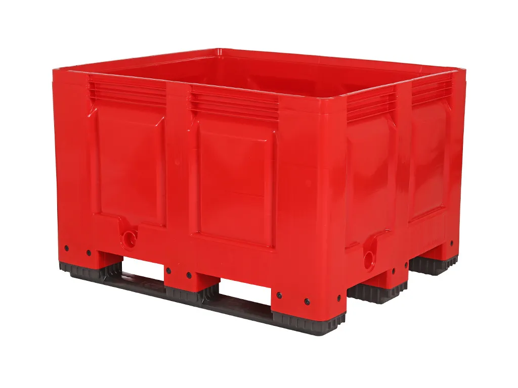 BIG BOX kunststof palletbox - 1200 x 1000 mm - 3 palletsledes - rood