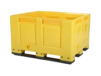 BIG BOX plastic palletbox - 1200 x 1000 mm - 3 runners - yellow