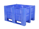 CB3 Kunststoff Palettenbox - 1200 x 1000 mm - auf 3 Kufen - Blau - 1
