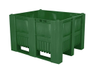 Caisse-palette en plastique type CB3 - 1200 x 1000 mm - 3 semelles - vert - 1