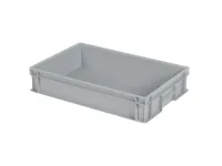 Stacking bin - 600 x 400 x H 120 mm - grey (smooth base)