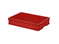 Stapelbak Euronorm - 600 x 400 x H 120 mm (gladde bodem) - rood