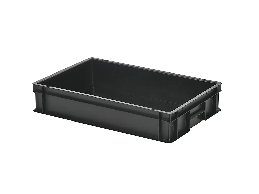 Stacking bin - 600 x 400 x H 120 mm - black (smooth base)