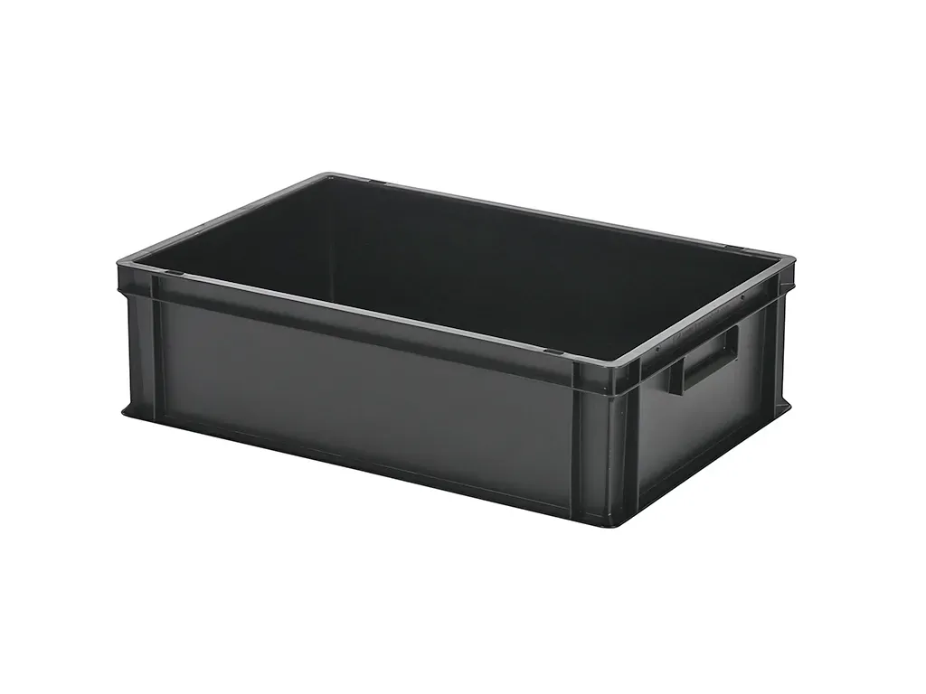 Stacking bin - 600 x 400 x H 175 mm - black (smooth base)