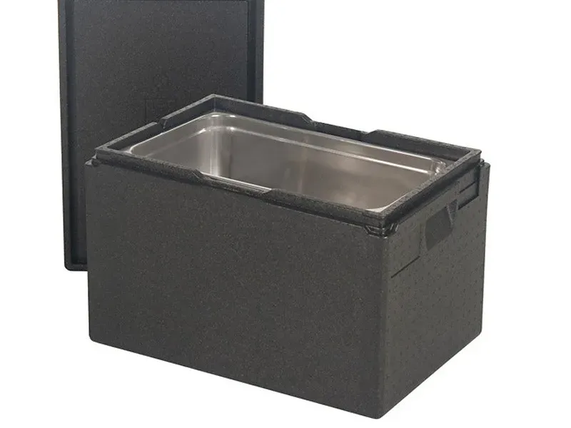 Caisse isolante avec couvercle - 600 x 400 x H 320 mm - gerbable - format interne Gastronorm