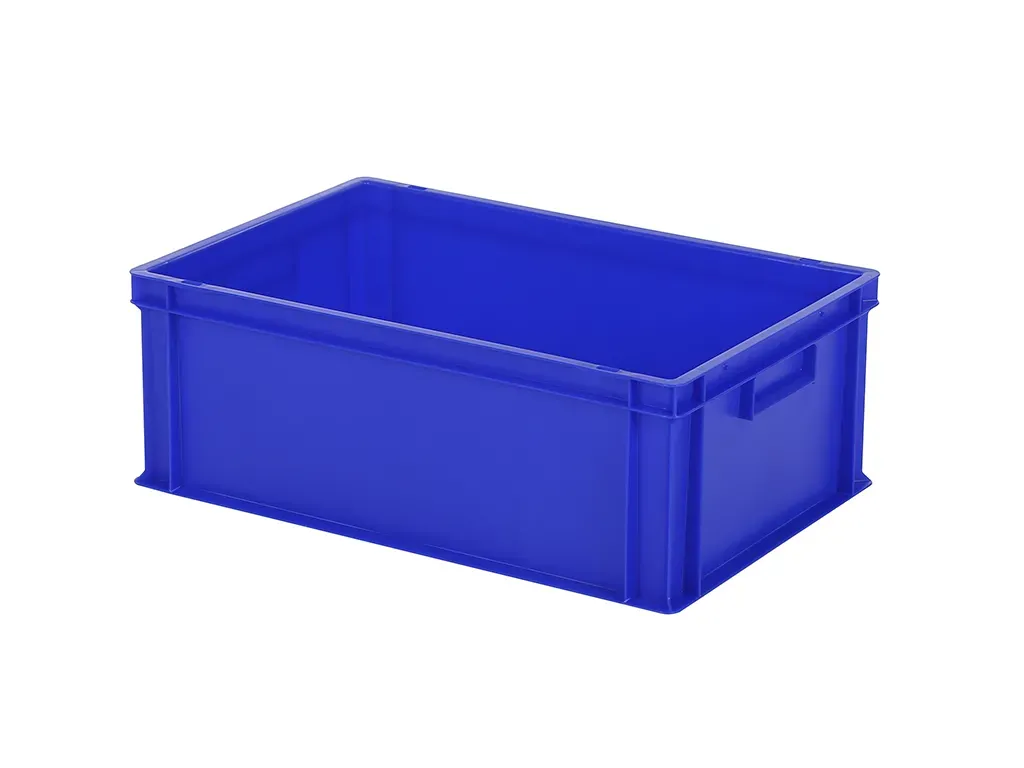 Stapelbak Euronorm - 600 x 400 x H 220 mm (gladde bodem) - blauw