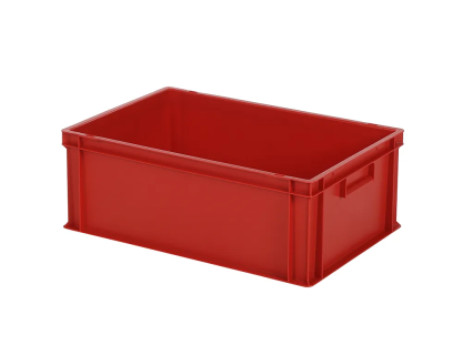 Stapelbak Euronorm - 600 x 400 x H 220 mm (gladde bodem) - rood