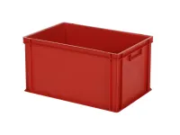 Bac gerbable Euronorm - 600 x 400 x H 320 mm - Rouge (fond renforcé)