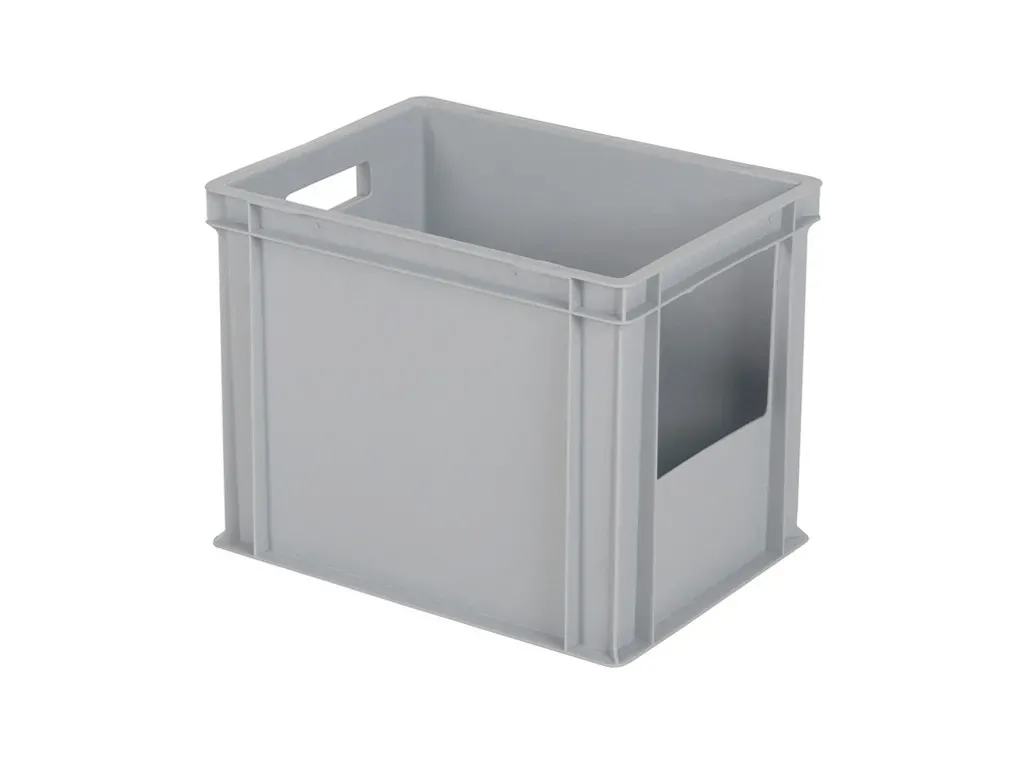 Euronorm plastic storage bin - 400 x 300 x H 320 mm - short side