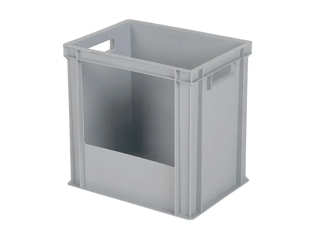 Euronorm plastic storage bin - 400 x 300 x H 400 mm - long side opening