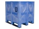 Caisse-palette en plastique MAXI BOX - 1300 x 1150 mm - fermé - Bleu - 1
