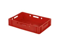 Bac gerbable E1 - rouge - Euronorm - 600 x 400 x H 125 mm (fond lisse)