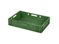 Stapelbak E1 - groen - Euronorm - 600 x 400 x H 125 mm (gladde bodem)