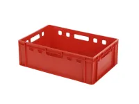 Stapelbak E2 - rood - Euronorm - 600 x 400 x H 200 mm (gladde bodem)